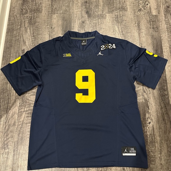 JJ McCarthy Michigan Wolverine 2024 National Championship Blue Jersey Size S-XXL - Picture 5 of 9